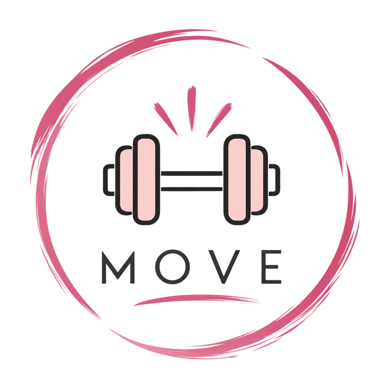 MOVE personalized fitness coaching icon with dumbbell.